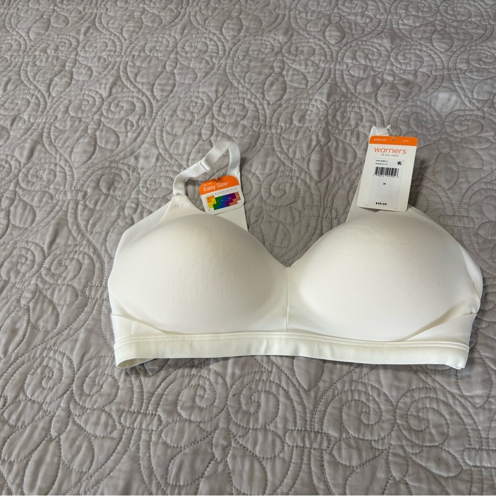 Warner's White No Side Effects Bra Size Medium